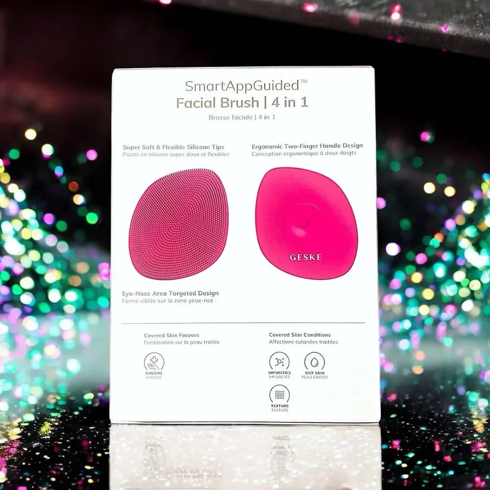 GESKE Facial Brush SmartAppGuided 4 in 1 Facial Brush in Magenta New in Box